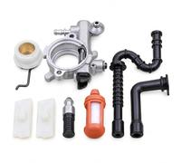 Moliuoly Pompe à huile avec kit de roue hélicoïdale pour Stihl MS340 034 | AV Tronçonneuse ; pièce de rechange 1125 640 3201 ; tuyau de carburant filtre