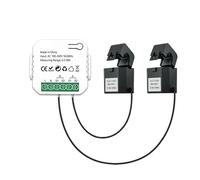 Moliuoly Pour Tuya Smart ZigBee Compteur d'énergie 100-240V AC 50/60Hz bidirectionnel 2 canaux avec transformateur de courant, pince ampèremétrique et surveillance d'application