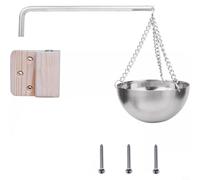 Moliuoly Sauna Bol aromatique 12 cm en acier inoxydable avec chaîne tournante, résistant à la chaleur, pour chauffer des huiles essentielles ou des pierres de sel, durable, avec support en bois, pour
