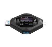 Moliuoly Testeur de tension USB-C avec écran couleur 1,44", 65 W pour QC3.0/PD, compatible avec les chargeurs USB, les panneaux solaires et les banques d'alimentation, noir
