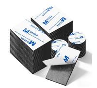 Molkor Lot de 70 pastilles adhésives double face extra fortes - Lot de 70 tampons en mousse double face - Ruban adhésif noir - Avec carré rond et rectangulaire (01)