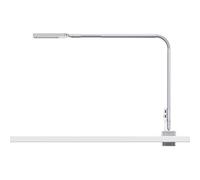 Moll Flexlight Lampe de Bureau LED | sans Scintillement et intensité Variable en continu | avec veilleuse et Station de Charge USB pour téléphone Portable, etc. | Lampe à Pince avec col de Cygne