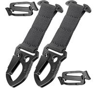 MOLLE Lot de 2 mousquetons en métal 2 en 1 avec fixation en T et fermeture rapide - Porte-clés, accessoires Molle pour clés, gants et outils, convient pour ceinture, gilet et sac à dos