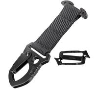 MOLLE - Mousqueton 2 en 1 - En métal - Avec fixation en T et fermeture rapide - Accessoire Molle pour clés, gants et outils - Convient pour ceinture, gilet et sac à dos