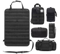 Molle Organiseur tactique universel pour dossier de siège arrière de voiture avec 5 poches amovibles pour voiture, camion, Jeep (noir)