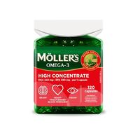 Moller’s ® | High Concentrate | Oméga-3 | Huile de poisson premium | Dose élevée allant jusqu’à 3 360 mg d’EPA+DHA | forme de triglycérides | cerveau, vision, cœur, tension artérielle | 120 gélules