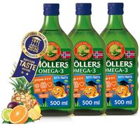 Moller’s ® | Huile de foie de morue enfant oméga 3 | Compléments alimentaires oméga-3 avec EPA, DHA, vitamines A, D et E | Prix Superior Taste | Marque vieille de 166 ans | Tutti Frutti | 250 ml x 3