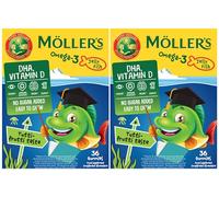 Moller’s ® | Omega 3 Pour Enfants | Huile de Poisson Omega 3 Avec DHA et EPA, Sans Gluten, Lactose ni Sucre Ajouté, et Facile à Mâcher | Saveur de Tutti Frutti | 72 Unités