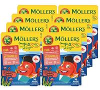 Moller's | Oméga 3 gelées pour enfants | Fraise | Lot de 8 - 288 capsules