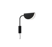 Mollis Applique murale moderne noire, abat-jour en acrylique