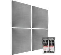 MOLLIS - Lot de 4 Panneaux muraux carrés et décoratifs - en Mousse - pour tête de lit ou Protection Contre Les Chocs - Réduit Le Son et améliore l'acoustique - en Mousse - 30 x 30 cm - Gris