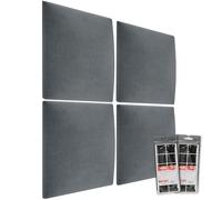 mollis Lot de 4 panneaux muraux matelassés décoratifs, carrés, pour tête de lit ou protection contre les chocs, réduction du son et amélioration de l'acoustique, en mousse, 30 x 30 cm, anthracite