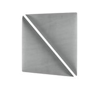 MOLLIS Panneau Rembourré, Panneau Mural Triangulaire et Décoratif, comme Tête de Lit ou Protection Contre Les Chocs, Réduit Le Bruit et Améliore L'acoustique, en Mousse, 30 x 30 cm, Gris
