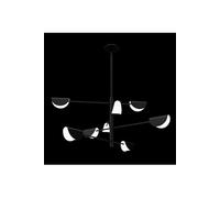 Mollis Plafonnier moderne à bras multiples noir, abat-jour en acrylique
