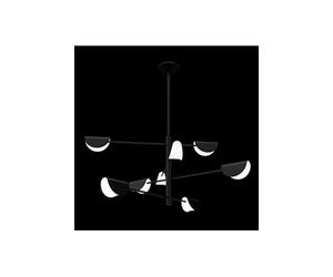 Mollis Plafonnier moderne à bras multiples noir, abat-jour en acrylique