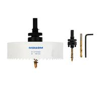 MOLLOM (133mm | 5-1/4") Scie-cloche bimétal HSS M42 avec 8% de cobalt avec 2 forets pilotes et mandrin, coupe lisse pour PVC, plaque de plâtre, bois, plastique, plaque de plâtre, caoutchouc