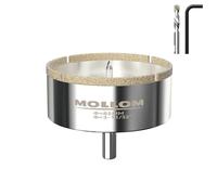 MOLLOM 3-11/32" (85mm) Scie trépan diamantée avec 2 forets pilotes