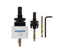 MOLLOM (51mm | 2") Scie-cloche bimétal HSS M42 avec 8% de cobalt avec 2 forets pilotes et mandrin, coupe lisse pour PVC, plaque de plâtre, bois, plastique, plaque de plâtre, caoutchouc.