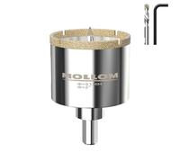 MOLLOM (51mm | 2") Scie Cloche Diamantée avec 2 Mèches Pilotes Amovibles pour une Coupe Lisse sur les Carreaux en Porcelaine, Verre, Céramique, Marbre, Fibre de Verre, etc