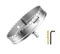 Mollom 6-5/8" (170mm) Scie à trou carbure 2 mèches pilotes incluses | Coupe-trous qualité industrielle pour acier inoxydable, acier doux, fer, cuivre, laiton, aluminium, plastique