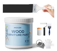 Mollor Peinture Meuble Bois | Idéal pour Rénovation | Chalk Paint, Ardoise Craie | Peinture Mur Intérieure | Mat et Lavable | 0.5kg Noir Outils