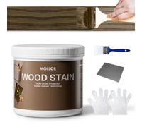 MOLLOR Teinture pour bois à base d'eau, Huile bois finitions multiples - Intérieur/extérieur, Séchage rapide, Faible odeur (473ml, Santal noir avec outils)