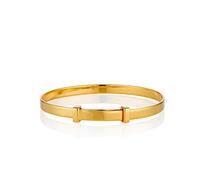 Molly Brown London Bracelet extensible en argent sterling plaqué or 18 carats pour bébé - Bijou de bébé - Souvenir de bébé - Cadeau de fête prénatale, Standard Industry Baby Bangle Size, Or vermeil