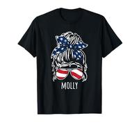 Molly Chignon pour cheveux désordonnés avec lunettes de soleil ruban USA T-Shirt