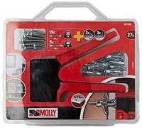 MOLLY Kit de 20 Chevilles de fixation - 10 Chevilles 4 x 33mm et 10 Chevilles 5 x 36mm + Pince de pose, Gris, Set de 27 pièces M71925-XJ
