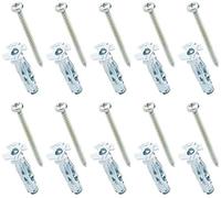 Molly M100810-XJ Molly Multi Chevilles métal avec vis agglo Ø 4 x 37 mm, Gris, Set de 10 Pièces