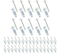 Molly M100810-XJ Multi Chevilles métal avec vis agglo Ø 4 x 37 mm, Gris, Set de 10 Pièces (Lot de 4)