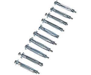 Molly M14206-XJ Chevilles métalliques à expansion avec vis M4 Ø 8 x 46 mm, Gris, Set de 10 Pièces