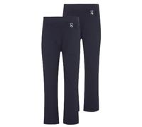 MOLLY MALOU Lot de 2 pantalons d'école pour fille - Coupe ajustée - En jersey - Avec détails en forme de cœur - Facile à enfiler - Pour enfants de 2 à 18 ans, bleu marine, 9-10 ans