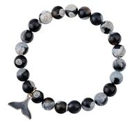MollyQueen Bracelet en perles de cristal d'agate orque pour femme, bracelet extensible naturel de 8 mm, bracelet chakra océan, bijoux cadeau pour apporter chance, prospérité, bonheur., 9 inch, Pierre