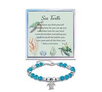 MollyQueen Bracelet tortue turquoise cadeau pour femme, amoureux de tortue, adjustable, Cuivre, Pas de gemme