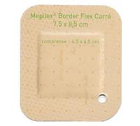 Molnlycke Health Care Mepilex Border Flex Pansement Hydrocellulaire Carré 7,5cm X 8,5cm 16 Unités
