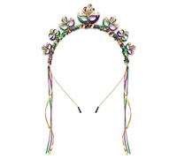 MOLOCH Bandeau de Mardi Gras à paillettes - Masque de fleur de lys - Couronne - Serre-tête Mardi Gras - Accessoire pour cheveux - Cadeau pour carnaval