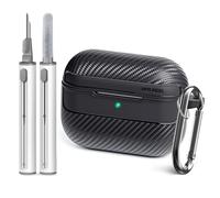 MOLOPPO Coque de protection en fibre de carbone pour AirPods Pro 3, coque rigide antichoc pour AirPod Pro 3, élégante et durable pour homme/femme (câble USB-C)