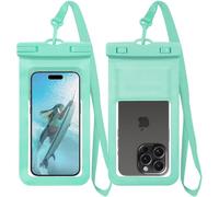 MOLOPPO Pochette étanche, grande coque de téléphone étanche pour iPhone 15, 14, 13 Pro Max, téléphone portable certifié IPX8, essentiels pour bateau de croisière de plage, 1 paquet, vert, 21,6 cm