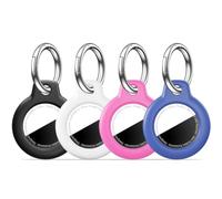 MOLOSLEEVE Lot de 4 étuis pour Airtag MOLOSLEEVE avec porte-clés, porte-clés anti-rayures pour Airtags d'Apple, accessoires Airtag pour GPS et localisateur, multicolore