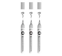 Molotow Aqua Color Brush Lot de 3 marqueurs à base d'eau pour aquarelle et lettrage à la main Couleur 026 Gris neutre 03