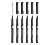 Molotow Blackliner 0,1 mm (encre permanente indélébile - Lot de 6 stylos à pointe fine - Noir