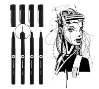 Molotow Blackliner Black Marker Brush - MO200486 Set 1 4er Set Black