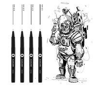 Molotow Blackliner Black Marker Brush - MO200486 Set 2 4er Set Black