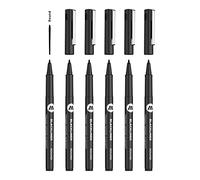 Molotow Blackliner Lot de 6 stylos à pointe ogive avec encre permanente et indélébile Noir