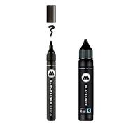 Molotow Blackliner Pinceau et recharge (encre permanente hautement pigmentée, indélébile), 1 pièce, avec 1 recharge pour blackliner de 30 ml