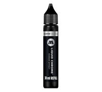 Molotow Marqueur Liquid Chrome (avec encre spéciale pour effet miroir) 1 pièce 30 ml Refill Argent (Silver)