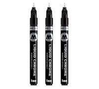 Molotow Marqueur Liquid Chrome (avec encre spéciale pour effet miroir) Lot de 3 1 mm