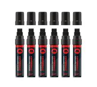 Molotow Masterpiece Coversall Lot de 6 marqueurs permanents rechargeables 660 PI 15 mm Noir signalisation