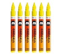 Molotow mo127229 ONE4all 127hs # 220 pour charpentier, jaune fluo Fluorescent, 6 Contenu du
